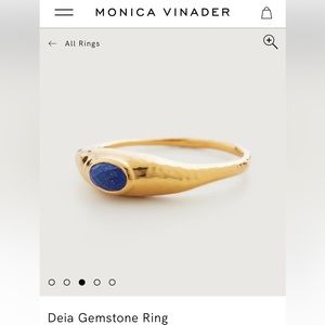 Monica Vinader Deia Gemstone Lapis Gold Ring